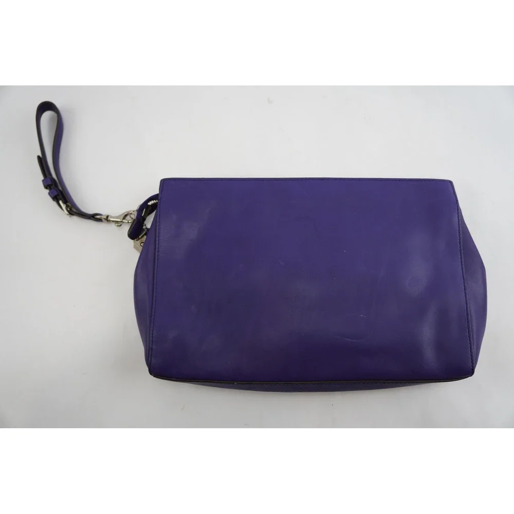 Coach Legacy Penny Leather Flap Clutch 49375 Midnight Purple Small Bag New Other - Picture 7 of 9